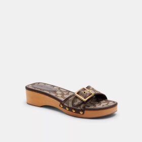 Sandali Margot in legno con jacquard esclusivo