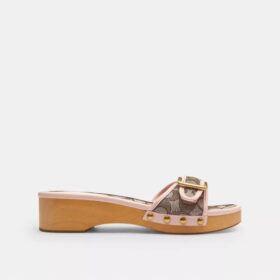 Sandali Margot in legno con jacquard esclusivo