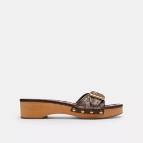 Sandali Margot in legno con jacquard esclusivo