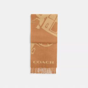 Sciarpa in cashmere con motivo "Horse and Carriage"
