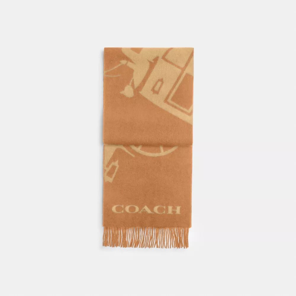 Sciarpa in cashmere con motivo "Horse and Carriage"