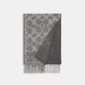 Sciarpa reversibile in cashmere con firma