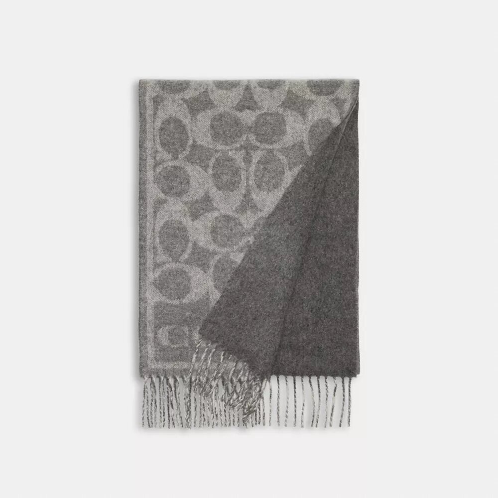 Sciarpa reversibile in cashmere con firma
