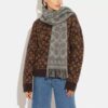 Sciarpa reversibile in cashmere con firma