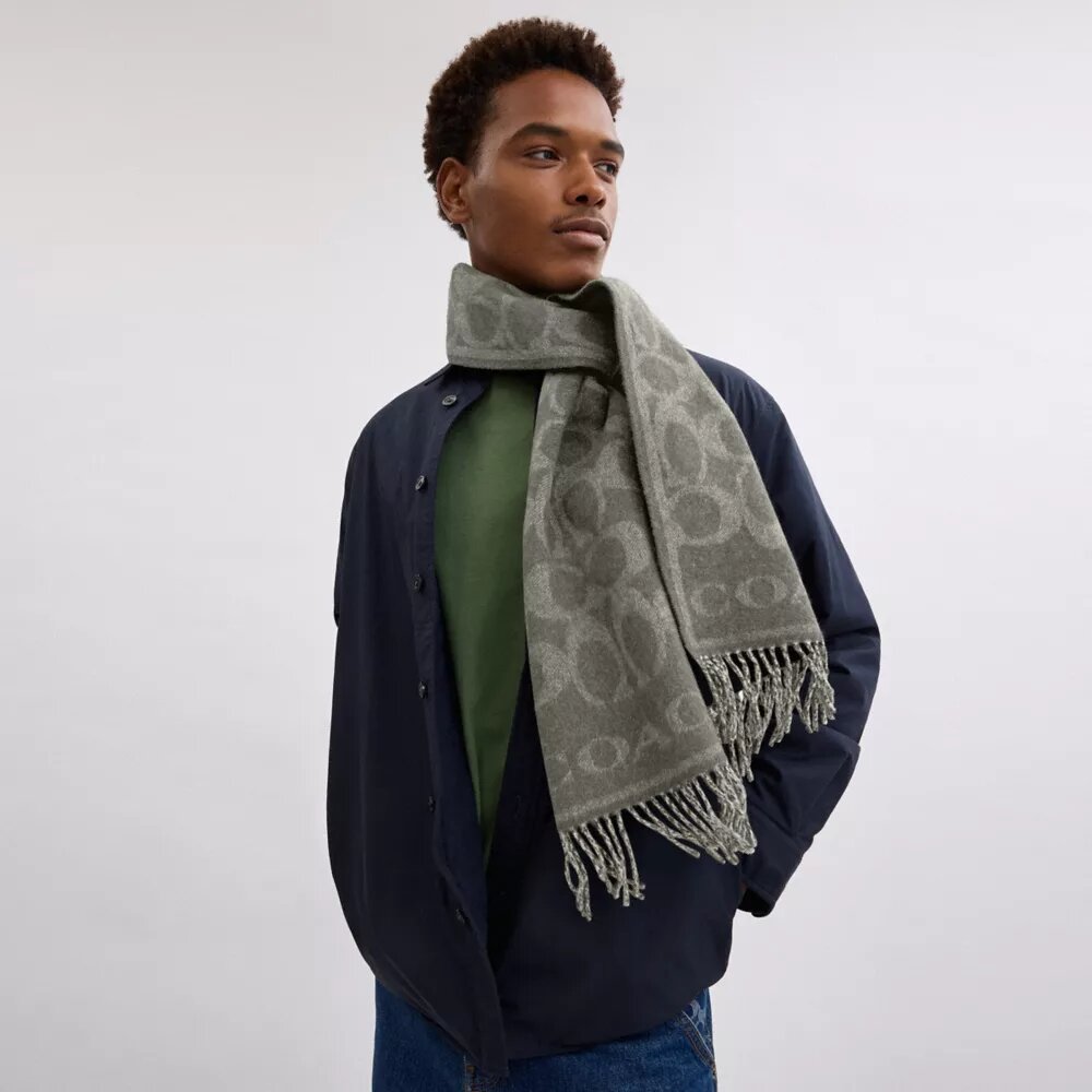 Sciarpa reversibile in cashmere con firma