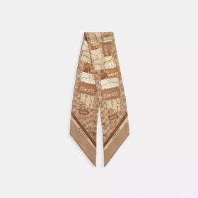 Sciarpa sottile in seta con stampa "Stacked Tabby Bags"