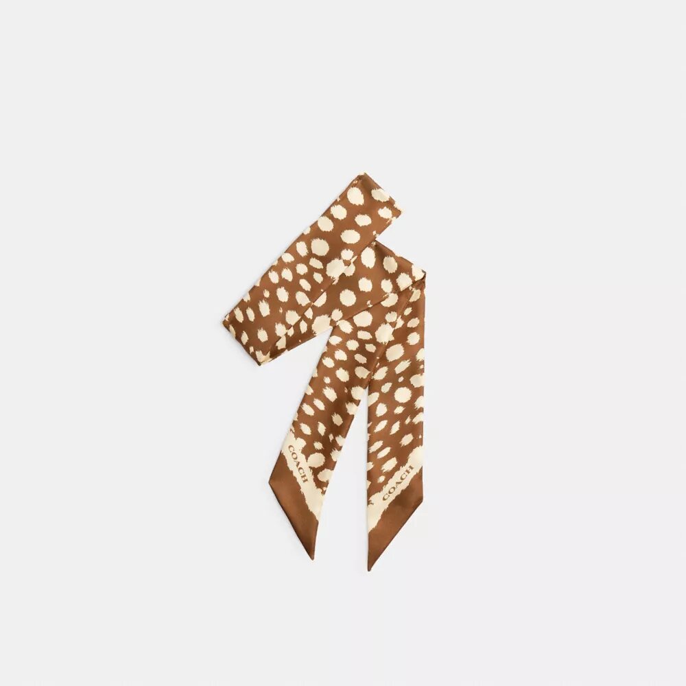 Sciarpa sottile in seta con stampa "Wild Spots"