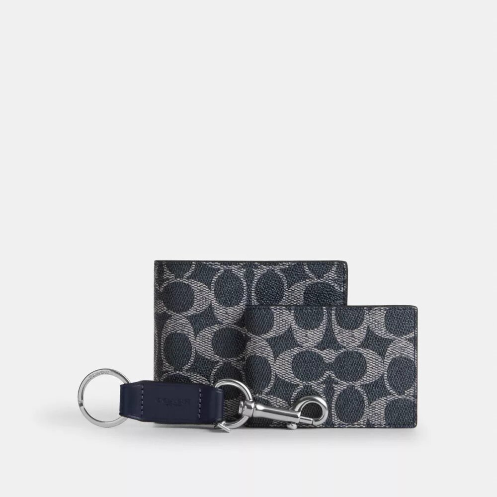 Set regalo 3 in 1 con portafoglio in Signature Canvas
