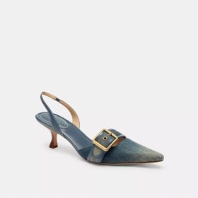 Slingback Margot in denim "Loved"