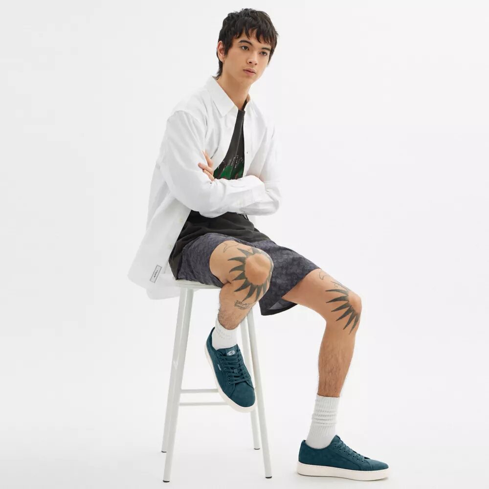Sneaker in tela con motivo jacquard esclusivo
