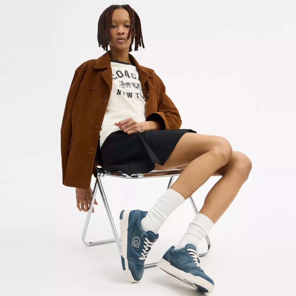 Sneaker Soho in denim effetto vissuto