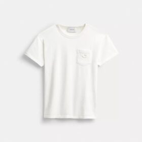 T-shirt a maniche corte con taschino in cotone biologico