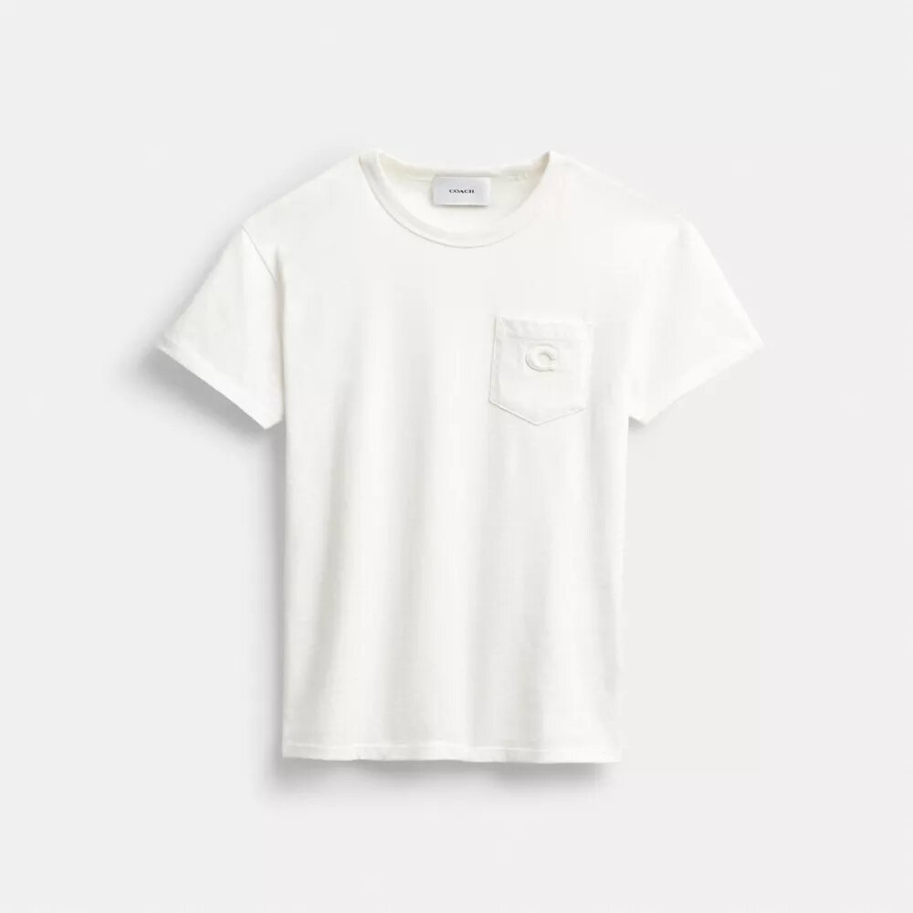 T-shirt a maniche corte con taschino in cotone biologico
