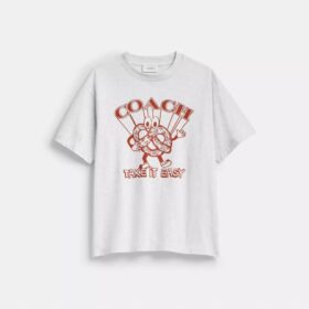 T-shirt comoda con motivo pretzel in cotone biologico