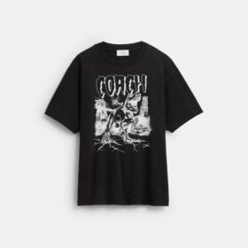 T-shirt comoda "Dinosaur City" in cotone biologico