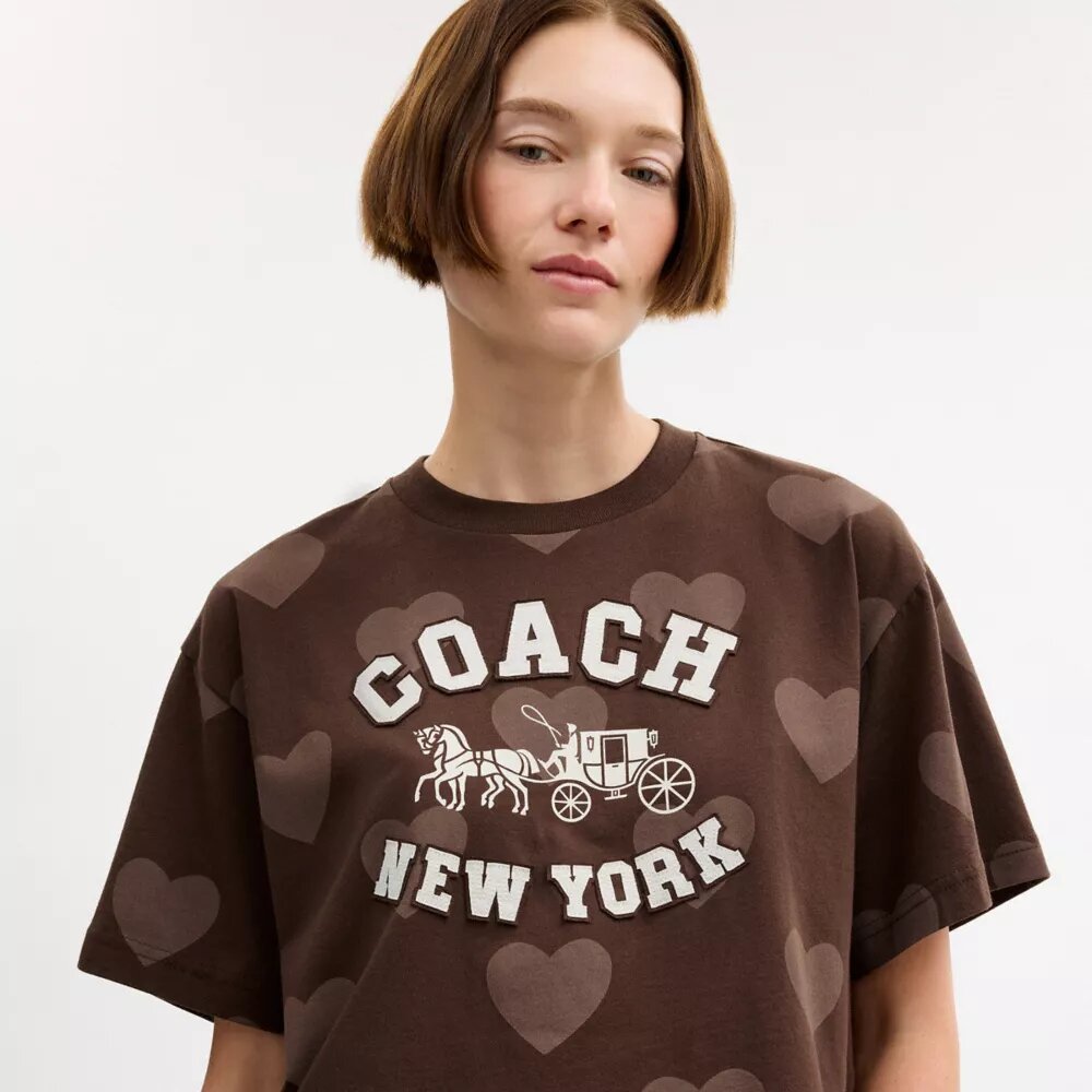 T-shirt corta con cuore, Horse and Carriage in cotone biologico