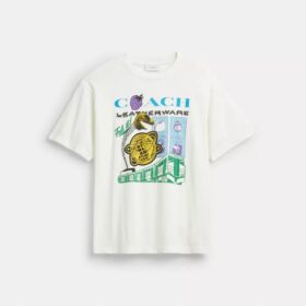 T-shirt dal taglio morbido “Collage Train” in cotone biologico