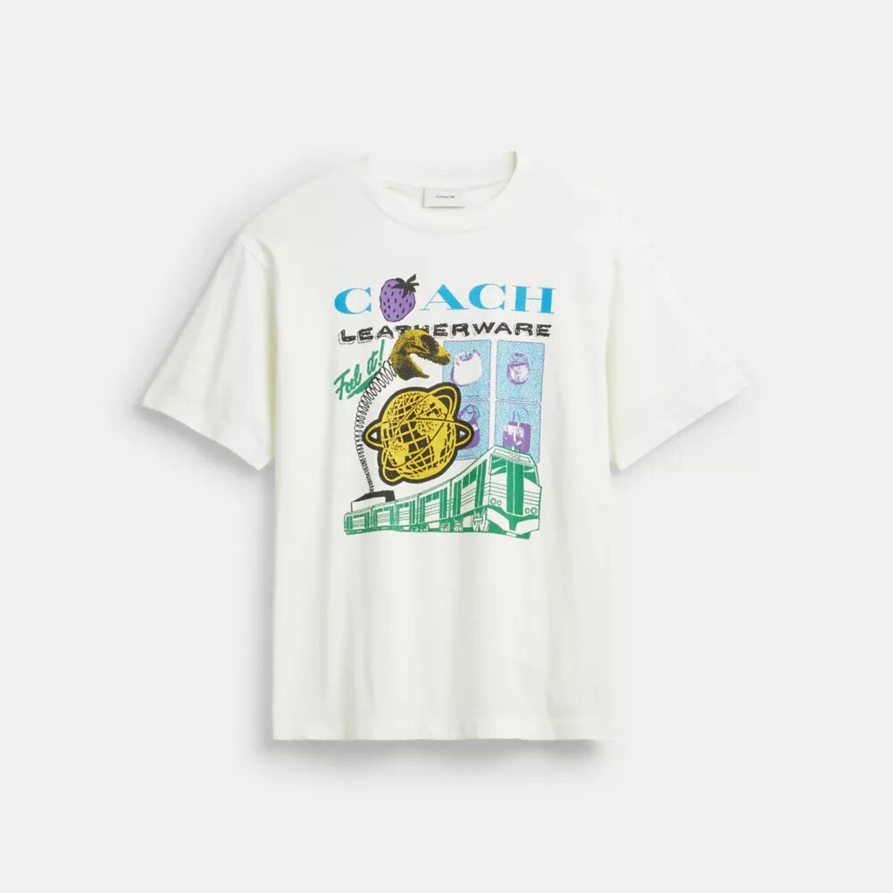 T-shirt dal taglio morbido “Collage Train” in cotone biologico