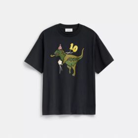 T-shirt dal taglio morbido "Rexy 10th Birthday" in cotone biologico