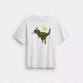 T-shirt dal taglio morbido "Rexy 10th Birthday" in cotone biologico