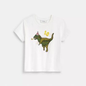 T-shirt Rexy 10° compleanno in cotone biologico, modello anni ’90