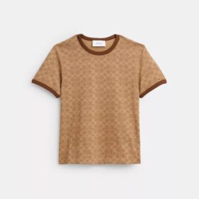 T-shirt Ringer firmata in cotone biologico