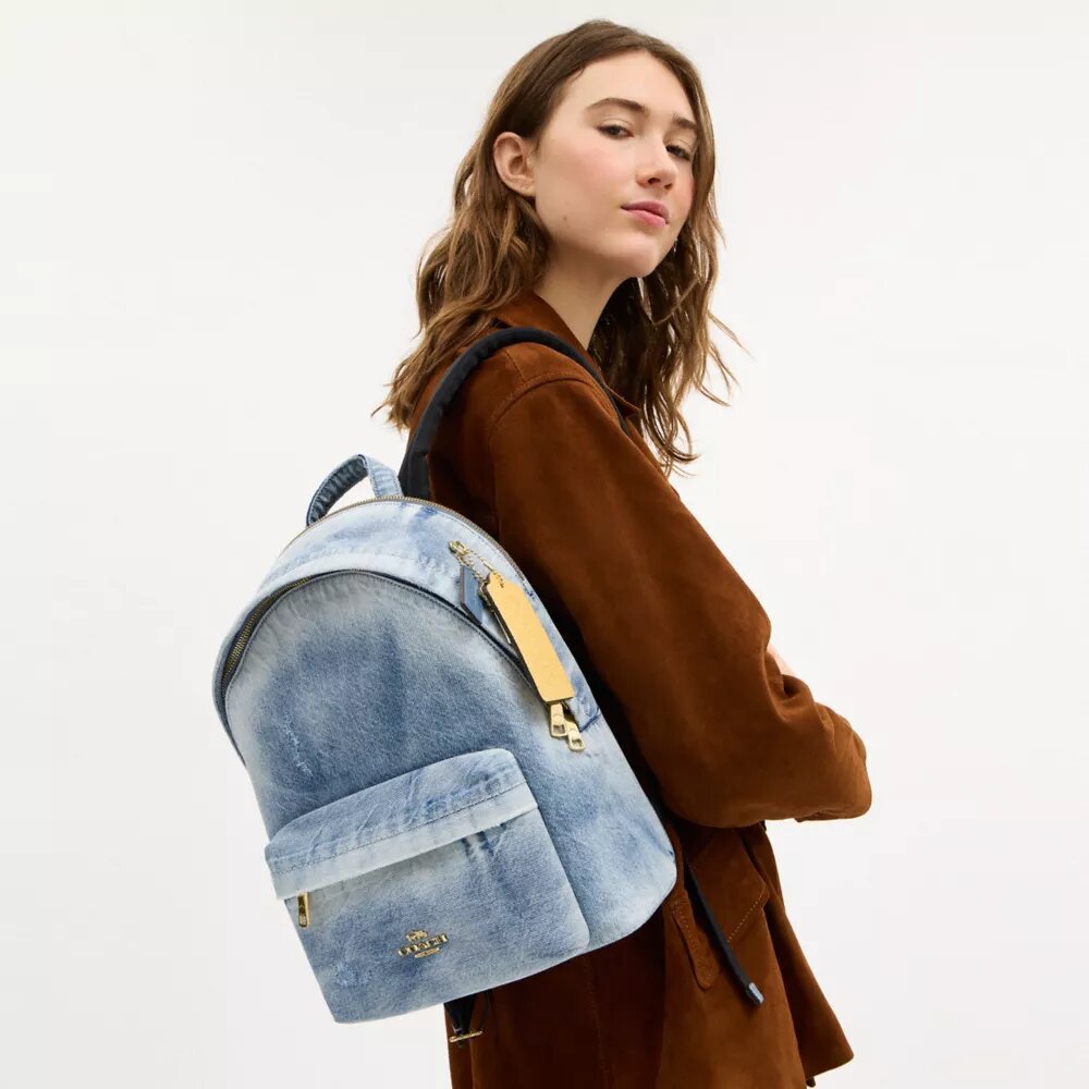 Zaino Taylor in denim effetto vissuto