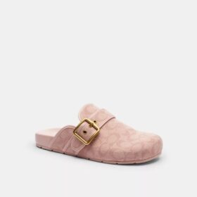Zoccoli con fibbia d’archivio in tela jacquard Signature Canvas