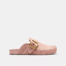 Zoccoli con fibbia d’archivio in tela jacquard Signature Canvas