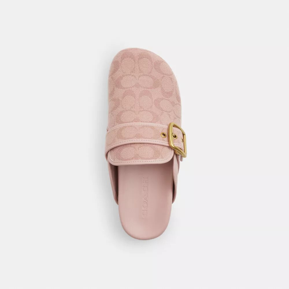 Zoccoli con fibbia d’archivio in tela jacquard Signature Canvas