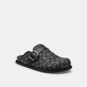 Zoccoli con fibbia in jacquard esclusivo