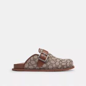 Zoccoli con fibbia in jacquard esclusivo