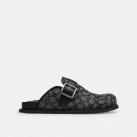 Zoccoli con fibbia in jacquard esclusivo