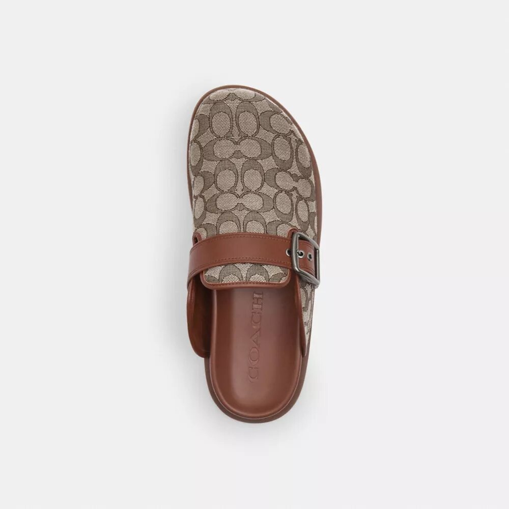 Zoccoli con fibbia in jacquard esclusivo