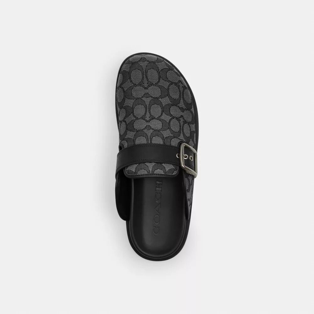 Zoccoli con fibbia in jacquard esclusivo