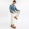 Zoccoli con plateau con "C" scolpita in tessuto jacquard esclusivo
